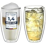 Creano 2er Set doppelwandige Latte Macchiato-Gläser 400ml „DG-SH“ -...