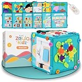 zoula kidz® Busy Cube - Motorikwürfel & Busy Board 2-in-1 - Faltbares...