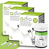 adia Blutzuckerteststreifen, 150 Stück, die einfache Blutzuckermessung zur...