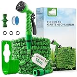 Fepro® Flexibler Gartenschlauch mit 7 Funktion max.15m basic,...