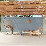 Einziehbare Seitenmarkise 200x600cm Grau Sichtschutz & Windschutz...