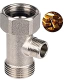 Hibbent Bidet-T-Adapter, Metall-T-Ventil für Bidet (2,2 cm x 2,2 cm x 3/8...