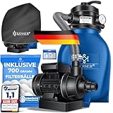 KESSER® Sandfilter Sandfilteranlage + 700g Filterbälle ersetzen 25kg...