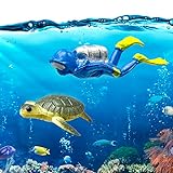 MORELX Mini Aquarium Dekoration, Miniatur Taucher und Meeresschildkröten,...