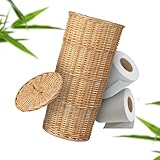 Industor® Toilettenpapier Aufbewahrung aus Weide - Toilettenpapier Stehend...