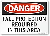 SmartSign Schild 'Danger - Fall Protection Required In This Area', 25,4 x...
