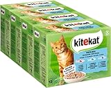 KITEKAT Portionsbeutel Multipack Fisch-Box in Gelee 4x12x85g Katzenfutter...