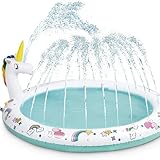 Aufblasbares Planschbecken & Einhornbecken-Rutschfestes Wasserspielzeug...