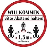 8 Stück Abstand Halten Aufkleber-25cm x 25cm rutschfesten Abstand halten...