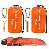 LAMA 2 Notfall Schlafsack + 2 Signalpfeifen + 2 Karabinerhaken, Erste Hilfe...