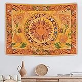 Yugarlibi Brennende Sonne Wandteppich Frühling Blumen Vintage Wandbehang...