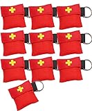 Worldconnection 10x Set Beatmungsmaske Beatmungstuch Beatmungsfolie rot CPR...