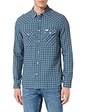 Wrangler Herren Ls Western Shirt, Mid Indigo, L EU