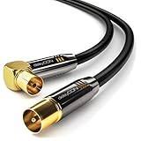 deleyCON 1m 4K TV Antennenkabel - 4K Ultra-HD Full HD HDTV - 1x Gewinkelt -...