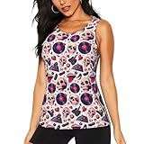 Kuilepa Tanktop mit Totenkopf-Lippen-Aufdruck, für Damen, athletische...