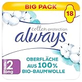 Always Cotton Protection Ultra Lang Damenbinden mit Flügeln X18,...