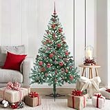 Künstlicher Weihnachtsbaum Grün 150 cm, PVC & Stahl, Kegelform, mit 150...