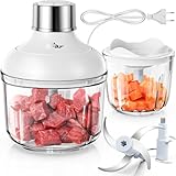 Bear 0.6L+2L Zerkleinerer Glas, 2 Geschwindigkeitsstufen, Häcksler mit...