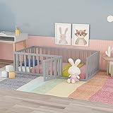 WIZBED Kinderbett 90 x 200 cm, Montessori Bodenbett inkl. Rausfallschutz...