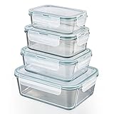 GOURMETmaxx Glas-Frischhaltedosen Klick-it 4er Set | Als Brotdose oder für...