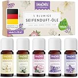 EasyCrafts® Seifenduftöl BIO - Seifen Duftöl Set aus 5 x 10 ml blumige...