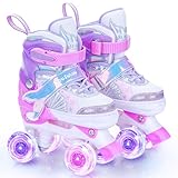 Rollschuhe Kinder 4 Größen Verstellbar Rollerskates mit Leuchtenden...