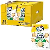 TUC Mini Bake Rolls Sour Cream & Onion 8 x 150g I Knusprige Brotchips I...