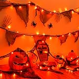 Dalugo Schwarz Gaze Lichterketten, 3m 30LED Orange Batterie Lichterketten...