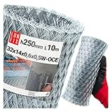 Rippenstreckmetall verzinkt 32×14 mm – 10 m Rolle 250 mm breit –...