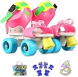 Inline-Skates Zweireihige Rollschuhe Einstellbar 4 Rad Kinder Anfänger...