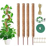 AIQII 4 Pack 70cm Pflanzenstab Moosstab Monstera Rankhilfe Biegsame...