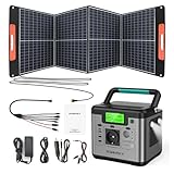 SWAREY Tragbares Powerstation S500 mit 100W Solarpanel, 518Wh...