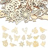 EUIEUT 100 Stück natürliche unbehandelte Holzscheiben, 18 Tierarten,...