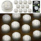 LED Teelicht 12er Set │ wasserdicht 3 Leds warmweiß │Kerze Teelichter...
