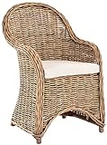 Esszimmer-Sessel Rattan Grau Rattan Korbsessel Esszimmerstuhl Korb Sessel...