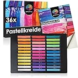 OfficeTree 36 x Pastellkreide Set - Malkreide für Papier - Pastellkreide...