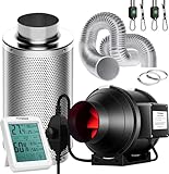 VIVOSUN Inline-Rohrventilator 100mm Abluftventilator 323m³/h mit...