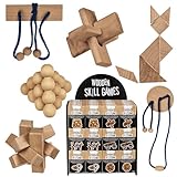6er Set Holz Geschicklichkeitsspiele – Holzsammlung 6 Stück...