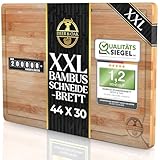 Deer & Oak Schneidebrett Holz – XXL Bambusbrett 44x30x2cm, Vorgeölt &...