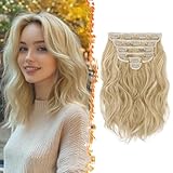 BARSDAR Clip in Extensions Blond, 30cm Kurzes Wellige Clip in...