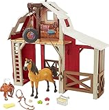Mattel Spirit Pferdestall Spielset mit Pferd Spirit, Stall, 3...