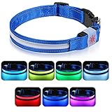 Petbank Leuchthalsband Hund Hundehalsband Leuchtend USB Aufladbar LED...