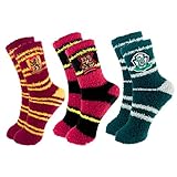 Harry Potter Socken, Hogwarts Gryffindor Slytherin Design, 3er Pack,...