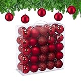 Relaxdays Weihnachtskugeln im 50er Set, Kunststoff, D: 6 cm, runde...