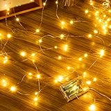 Ollny 5M LED Lichterkette Batterie, 50er LED Lichterkette innen Kupferdraht...