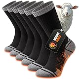 Stoeury Merino Wandersocken Herren Damen, Dicke Thermosocken Wintersocken,...