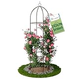 TTL Garden Obelisk Rankhilfe L 165x40cm braun - Rosen Rankgitter Metall...