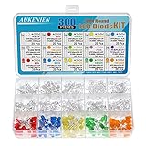 AUKENIEN 15 Farben Leuchtdioden 5MM LED Dioden Leuchtdiode Sortiment Kit...