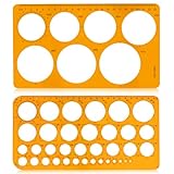 Kreisschablone Set 2 Stück (Groß & Klein) Transparent Orange, Quilling...