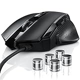 CSL - USB Mouse mit Kabel und Gewichte | optische PC USB Gaming Maus | 3200...